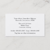 Carte De Visite Logo de maréchal-ferrant avec le fer à cheval (Dos)