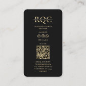 Carte De Visite Logo de marketing moderne Ornement d'or noir (Dos)