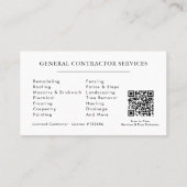 Carte De Visite Logo de marketing pour l'entreprise de constructio (Dos)