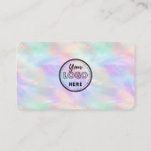Carte De Visite Logo De Marque Chic Qr Code Iridescente Opal Desig (Dos)