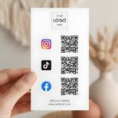 Carte De Visite Logo de marque de code QR des médias sociaux