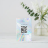 Carte De Visite Logo de Marque Moderne et Code QR Holographique (Debout devant)