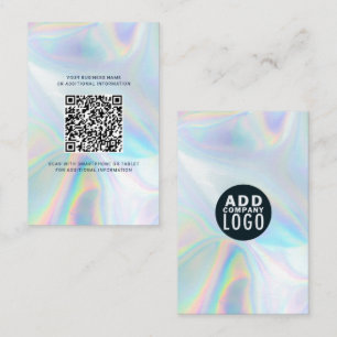Carte De Visite Logo de Marque Moderne et Code QR Holographique