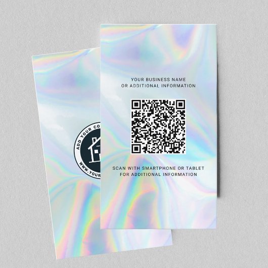 Carte De Visite Logo de marque moderne et code QR holographique