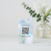 Carte De Visite Logo de marque moderne et code QR holographique (Debout devant)