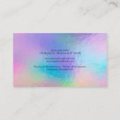 Carte De Visite Logo de marque moderne Holographic Script Iridesce (Dos)