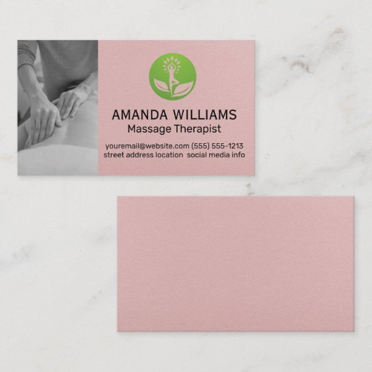 Carte De Visite Logo de massothérapie (Devant / Derrière)