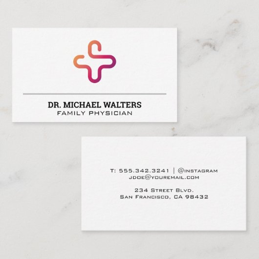 Carte De Visite Logo de médecine (Devant / Derrière)