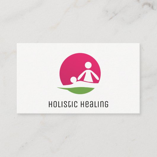 Carte De Visite Logo de médecine holistique | Massage (Devant)