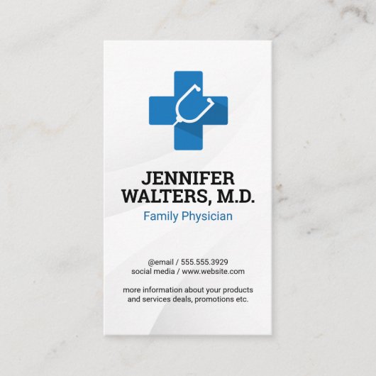 Carte De Visite Logo de médecine stéthoscope | Docteur Médicale (Devant)