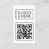 Carte De Visite Logo de médias sociaux de code QR blanc moderne (Devant)
