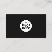 Carte De Visite Logo de médias sociaux minimal noir Code QR (Devant)