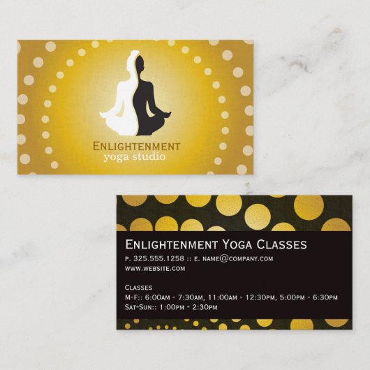 Carte De Visite Logo de médiation de Yin Yang | Yoga (Devant / Derrière)