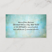 Carte De Visite Logo de méditation Arbre Arrondi | Texture bleue v (Dos)