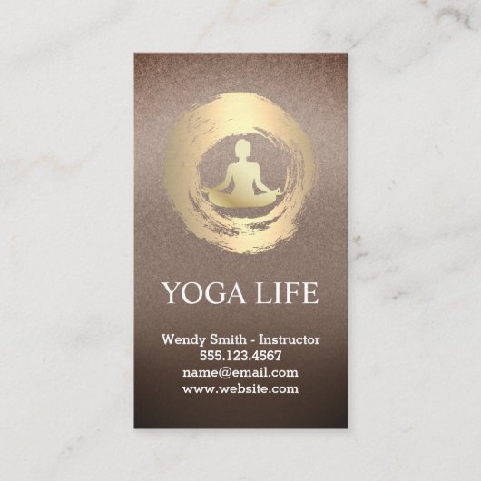 Carte De Visite Logo de méditation d'or | Yoga (Devant)