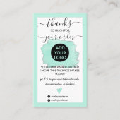 Carte De Visite Logo de menthe moderne brosse frontière merci (Devant)