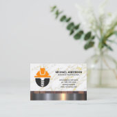 Carte De Visite Logo de menuiserie de construction | Marbre (Debout devant)