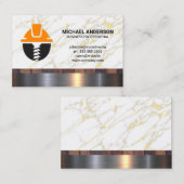 Carte De Visite Logo de menuiserie de construction | Marbre (Devant / Derrière)