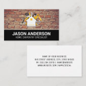 Carte De Visite Logo de menuiserie de la maison | Mur en briques (Devant / Derrière)