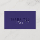 Carte De Visite Logo de Merci bleu marine à script minimal (Devant)