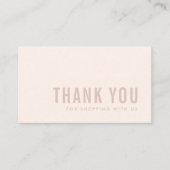 CARTE DE VISITE LOGO DE MERCI DE RECTANGLE ROSE MINIMAL SIMPLE (Devant)