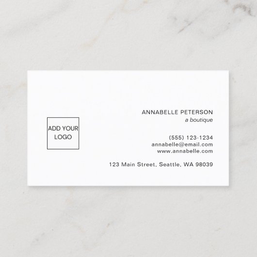 Carte De Visite Logo de Merci noir à script minimal (Dos)