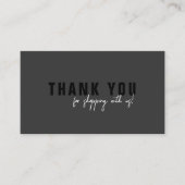 Carte De Visite Logo de Merci noir à script minimal (Devant)