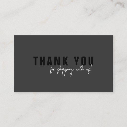 Carte De Visite Logo de Merci noir à script minimal (Devant)