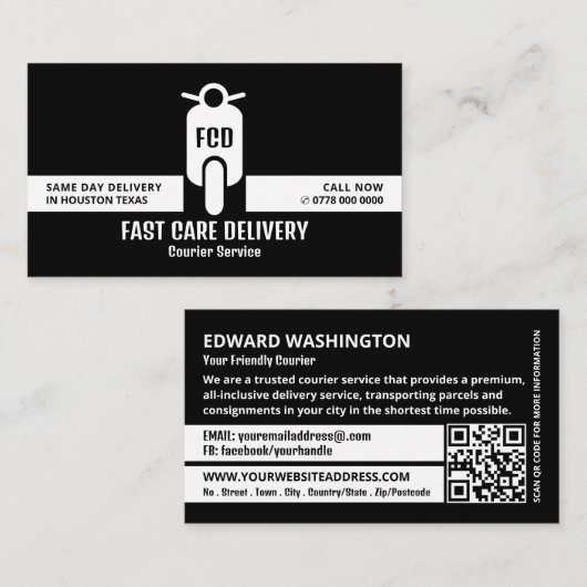 Carte De Visite Logo de messagerie, service de messagerie (Devant / Derrière)