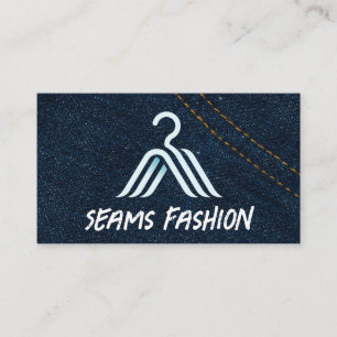 Carte De Visite Logo de mode du cintre   Denim Blue Jeans