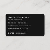 Carte De Visite Logo de monogramme 3D noir et or (Dos)