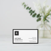 Carte De Visite Logo de Monogramme de Grille Diamante Moderne (Debout devant)