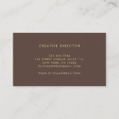 Carte De Visite Logo de monogramme élégant marron professionnel (Dos)
