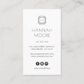 Carte De Visite Logo de monogramme marine et Gold Gem | Bijoux (Dos)