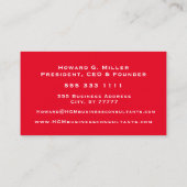 Carte De Visite Logo de Monogramme noir rouge d'affaires (Dos)