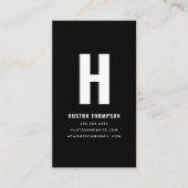 Carte De Visite Logo de monogramme professionnel QR Code avant et  (Devant)