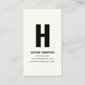 Carte De Visite Logo de monogramme professionnel QR Code avant et (Devant)