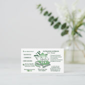Carte De Visite Logo de monogramme simple vert pour services de ne (Debout devant)