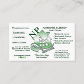 Carte De Visite Logo de monogramme simple vert pour services de ne (Devant)