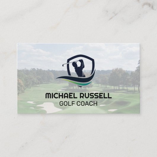 Carte De Visite Logo de navigation de golf | Golf Course (Devant)