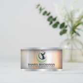 Carte De Visite Logo de navigation de golf | Métallurgique (Debout devant)