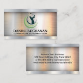 Carte De Visite Logo de navigation de golf | Métallurgique (Devant / Derrière)