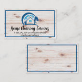 Carte De Visite Logo de nettoyage de la maison | Bois (Devant / Derrière)