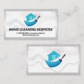 Carte De Visite Logo de nettoyage de la maison | Bulles de soap Su (Devant / Derrière)