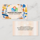 Carte De Visite Logo de nettoyage de la maison | Équipement de net (Devant / Derrière)
