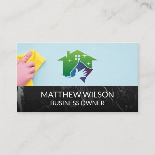Carte De Visite Logo de nettoyage de la maison | Maid (Devant)