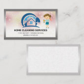 Carte De Visite Logo de nettoyage de la maison | Maid (Devant / Derrière)