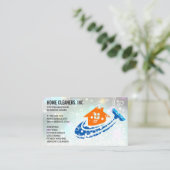 Carte De Visite Logo de nettoyage de la maison | Maid | Bulles de (Debout devant)