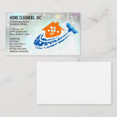 Carte De Visite Logo de nettoyage de la maison | Maid | Bulles de (Devant / Derrière)