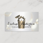 Carte De Visite Logo de nettoyage de luxe et bulles (Devant)